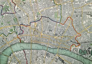 ロンドンの地図、1852年